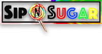 sip sugar logo with a colorful lollipop